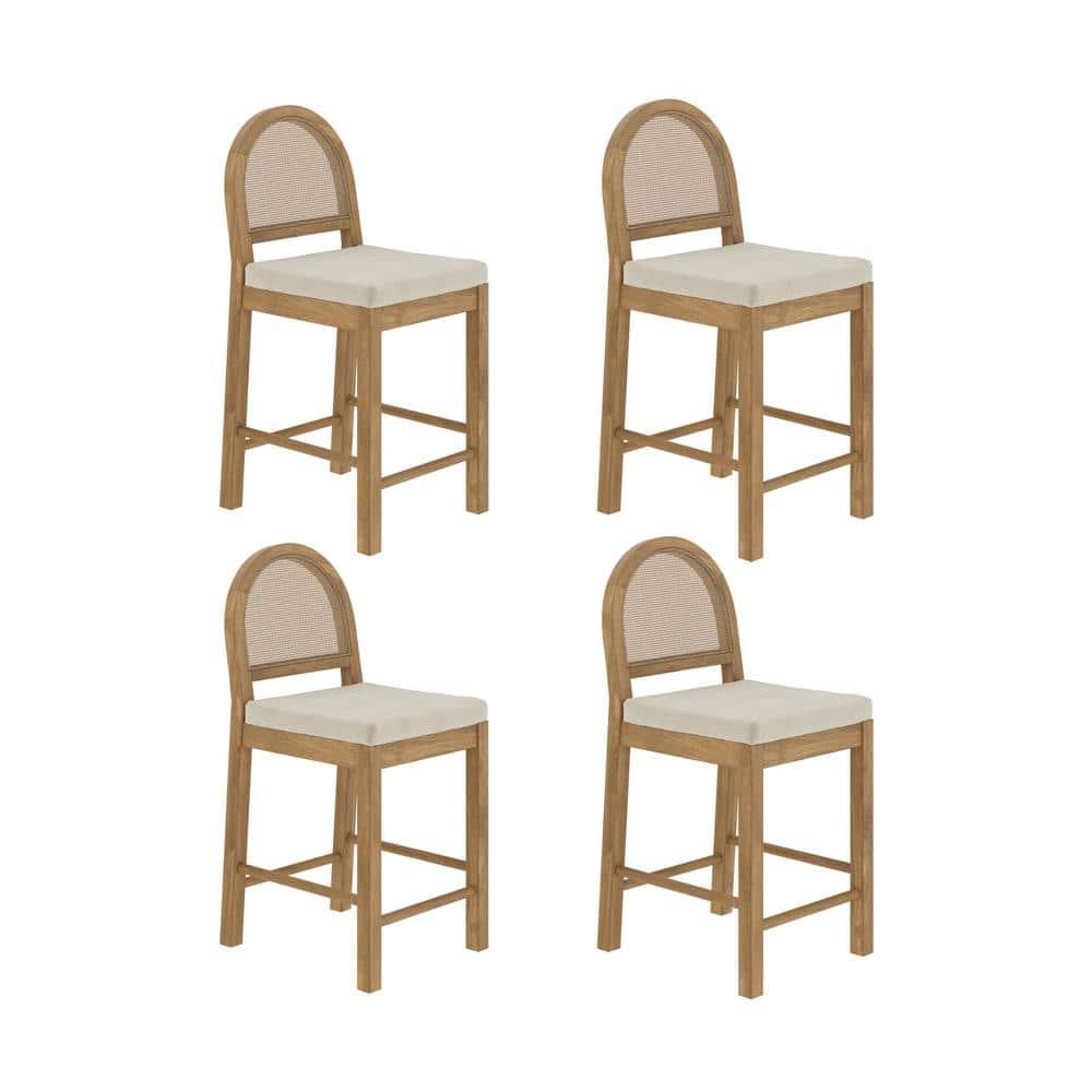 Nathan James Bailey Upholstered Counter Stool with Solid Wood Frame