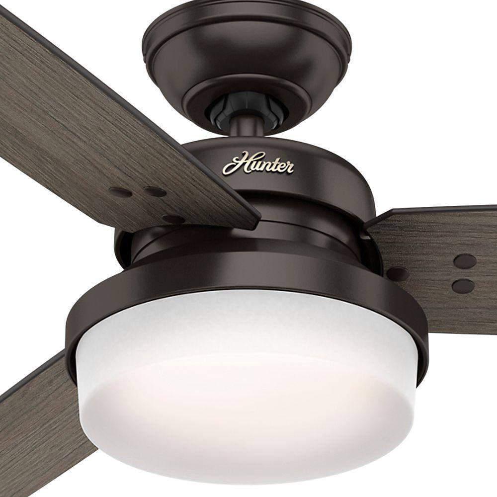 Hunter Fan 52" Sentinel 3 -Blade Standard Ceiling Fan with Remote Control and Light Kit Included