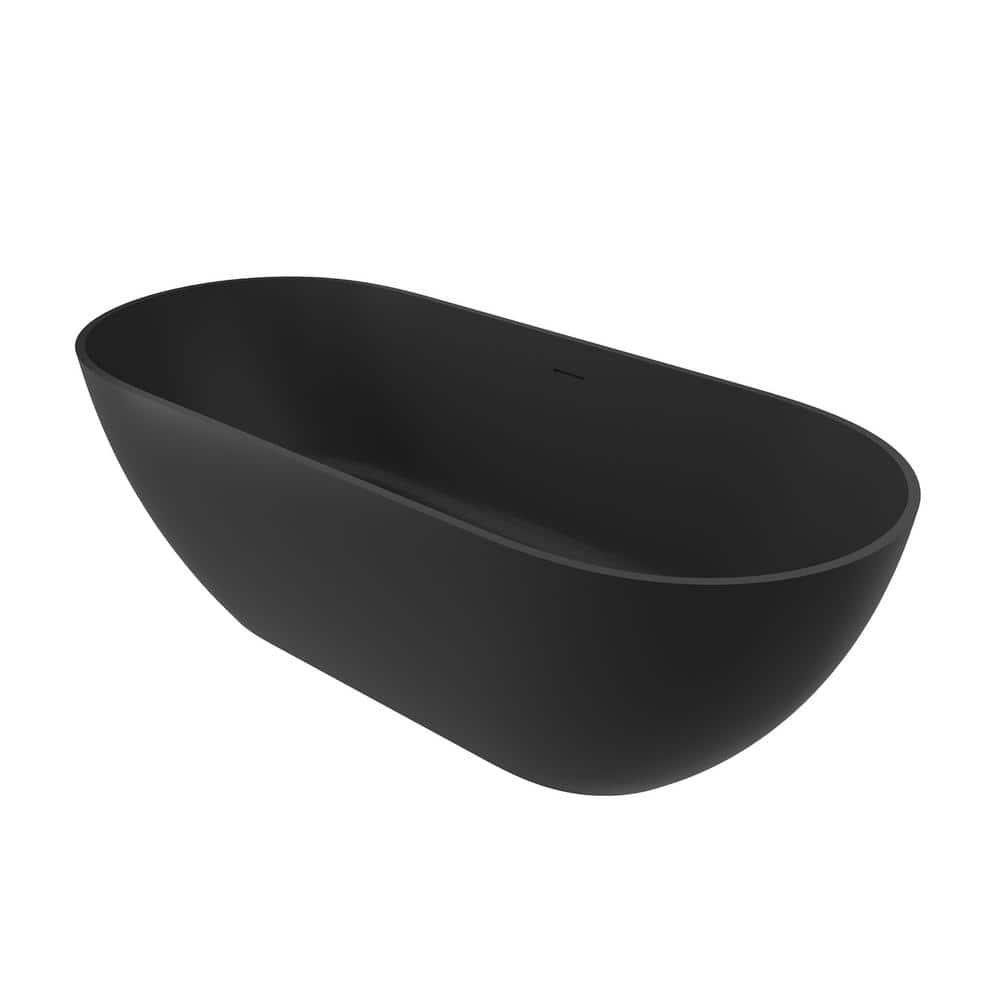 Broadway 59'' x 30'' Freestanding Soaking Solid Surface Bathtub