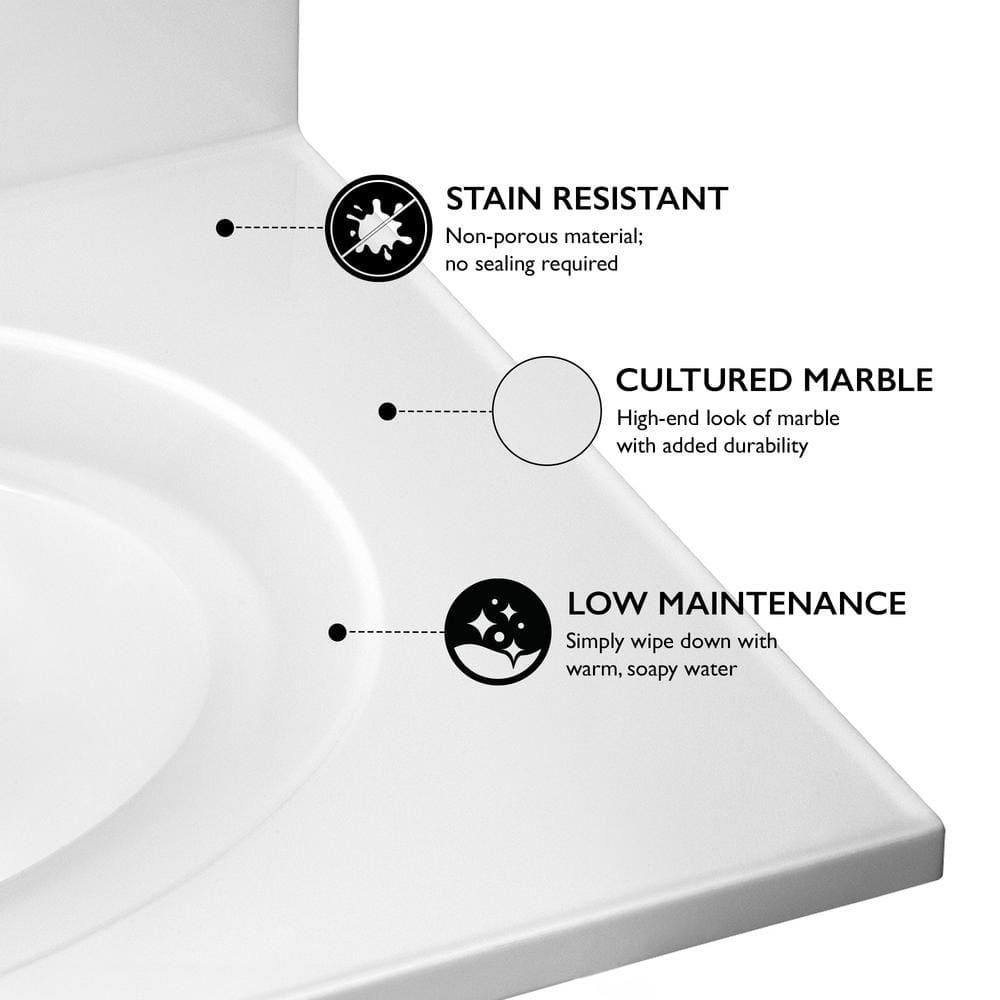 Cultured Marble Vanity Top with Backsplash