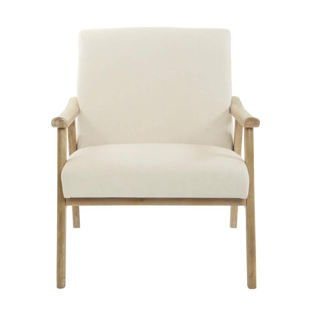 Weldon Chair Linen - OSP Home Furnishings: Mid-Century Modern, Rustic Wood Frame, Comfortable Seating