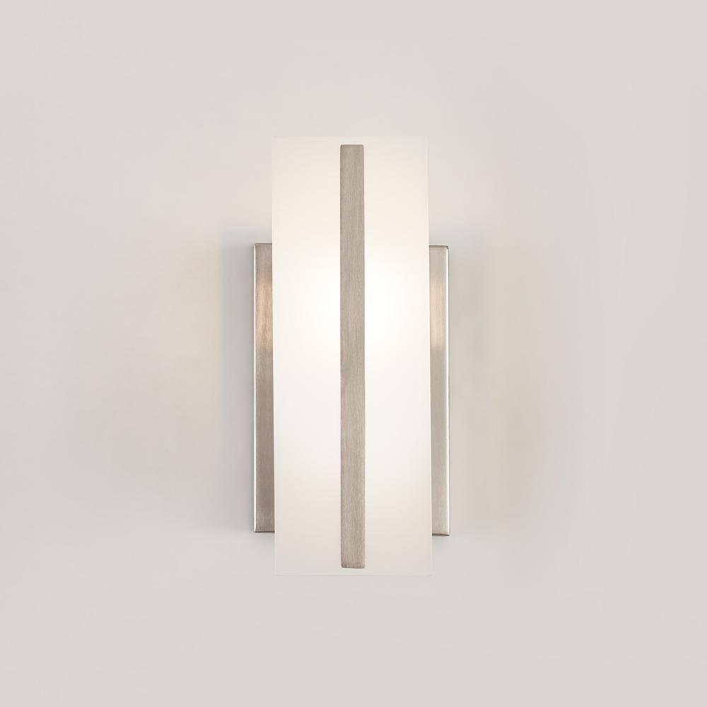 Elegant Brushed Nickel Vanity Sconce with Satin Etched Glass