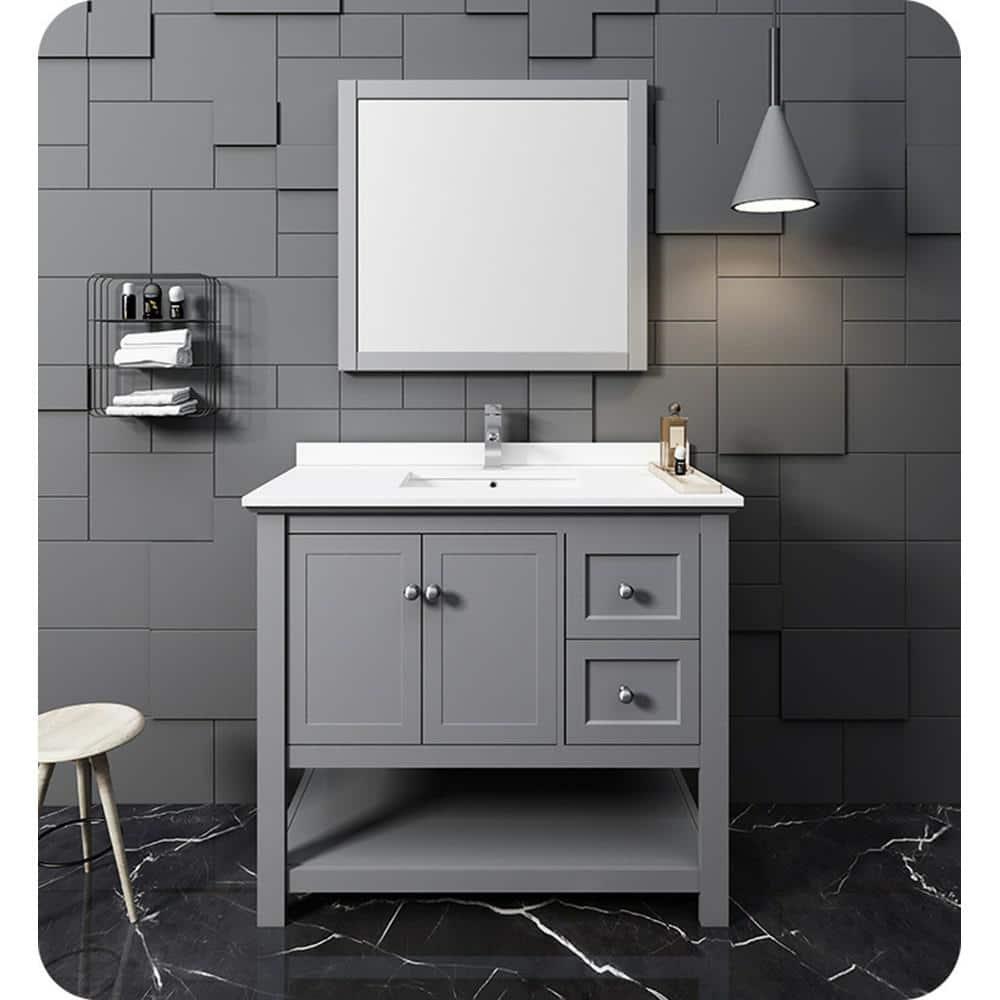 Fresca Manchester 42" Freestanding Single Sink Bathroom Vanity with Integrated Sink (Faucet Not Included)
