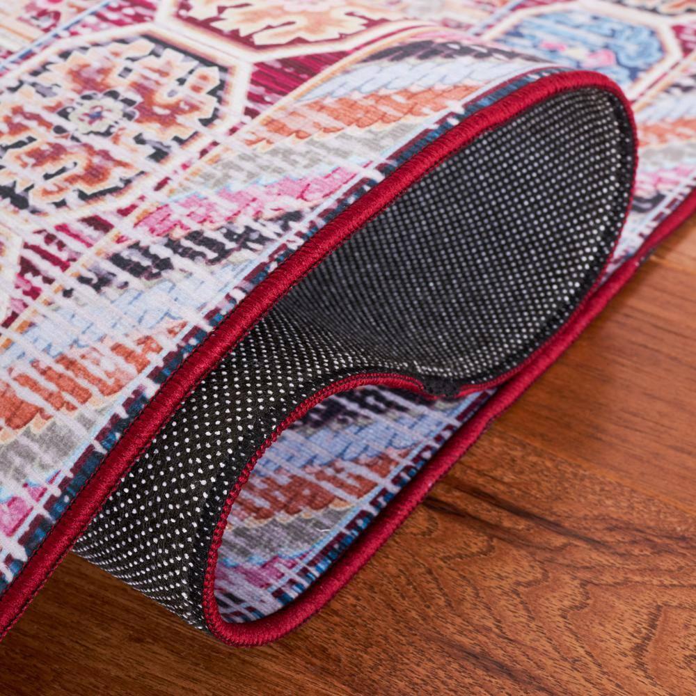 Red Synthetic Washable Non-slip 9' x 12' Rectangular Rug