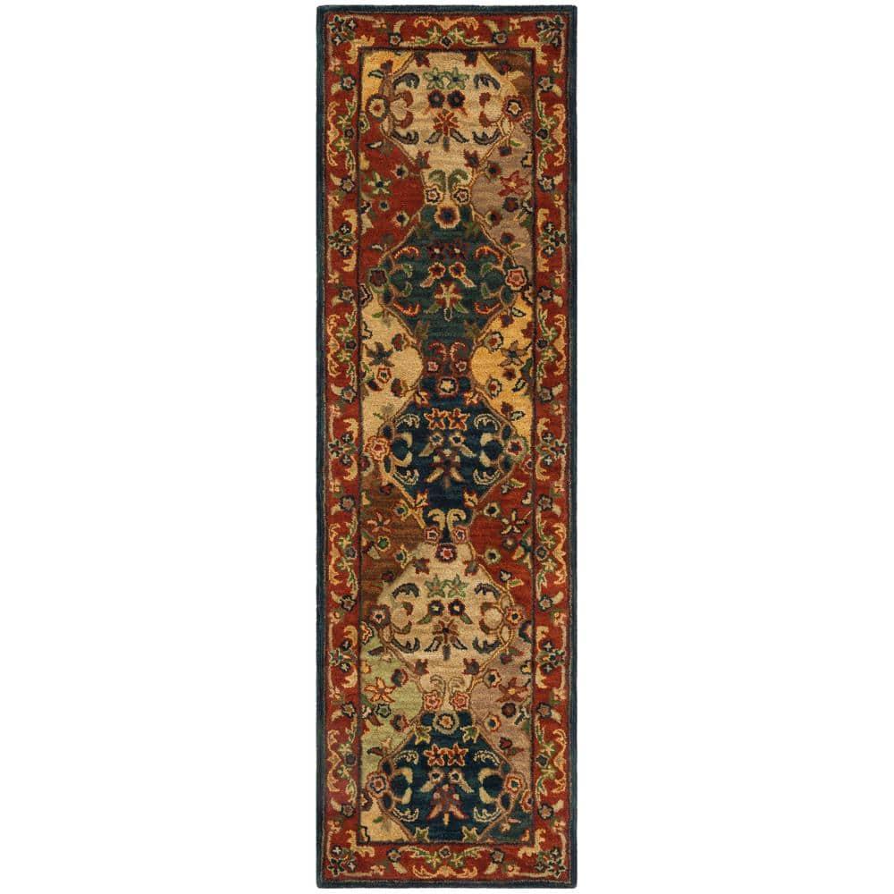 Heritage HG911 Hand Tufted Runner Rug - Multi/Burgundy - 2'3"x12' - Safavieh.