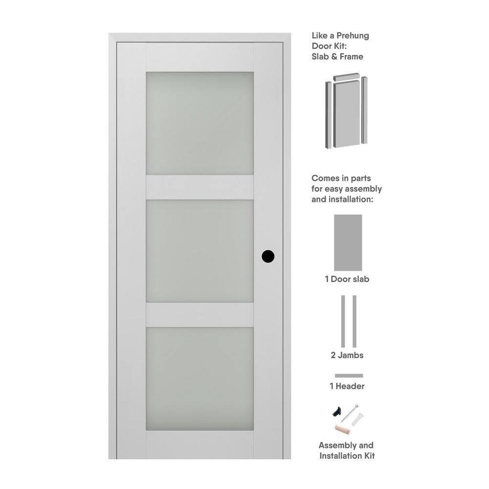 Belldinni Smart Pro 3 lite DIY-Friendly Manufactured Wood and Glass Single Swing Interior Door