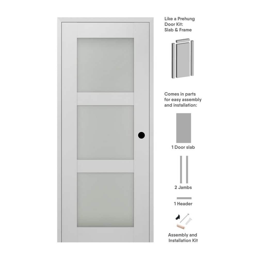 Belldinni Smart Pro 3 lite DIY-Friendly Manufactured Wood and Glass Single Swing Interior Door