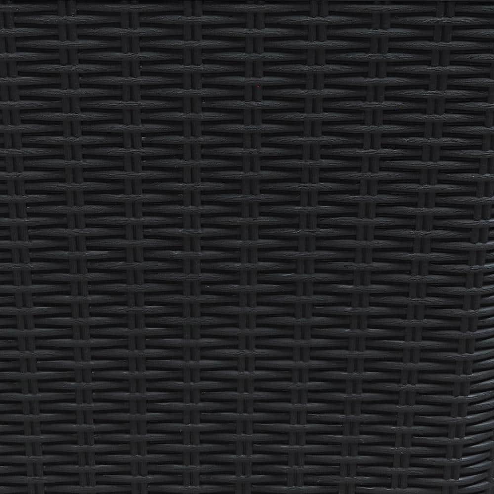 Sunnydaze Outdoor Deck and Patio Storage Box with Rattan Design - 100 Gal. - Phantom Gray