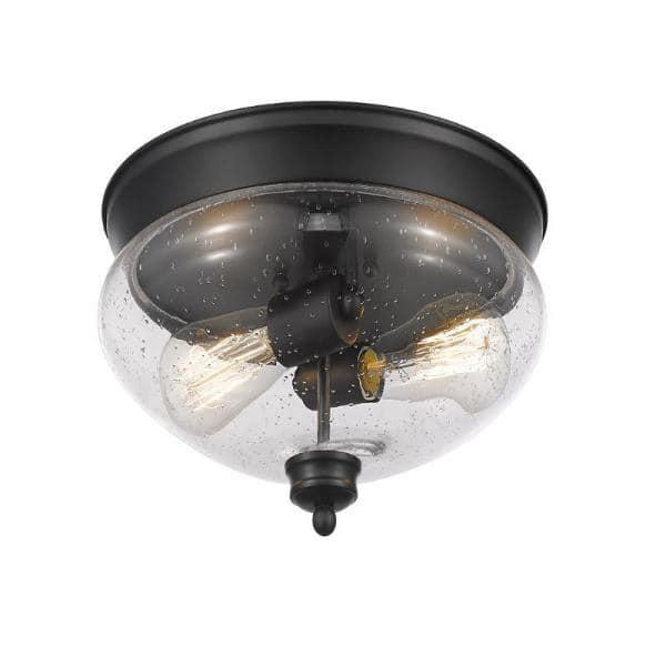 722F2-MB-Z-Lite-Amon - 2 Light Flush Mount in Traditional Style - 13 Inches Wide by 7.5 Inches High
