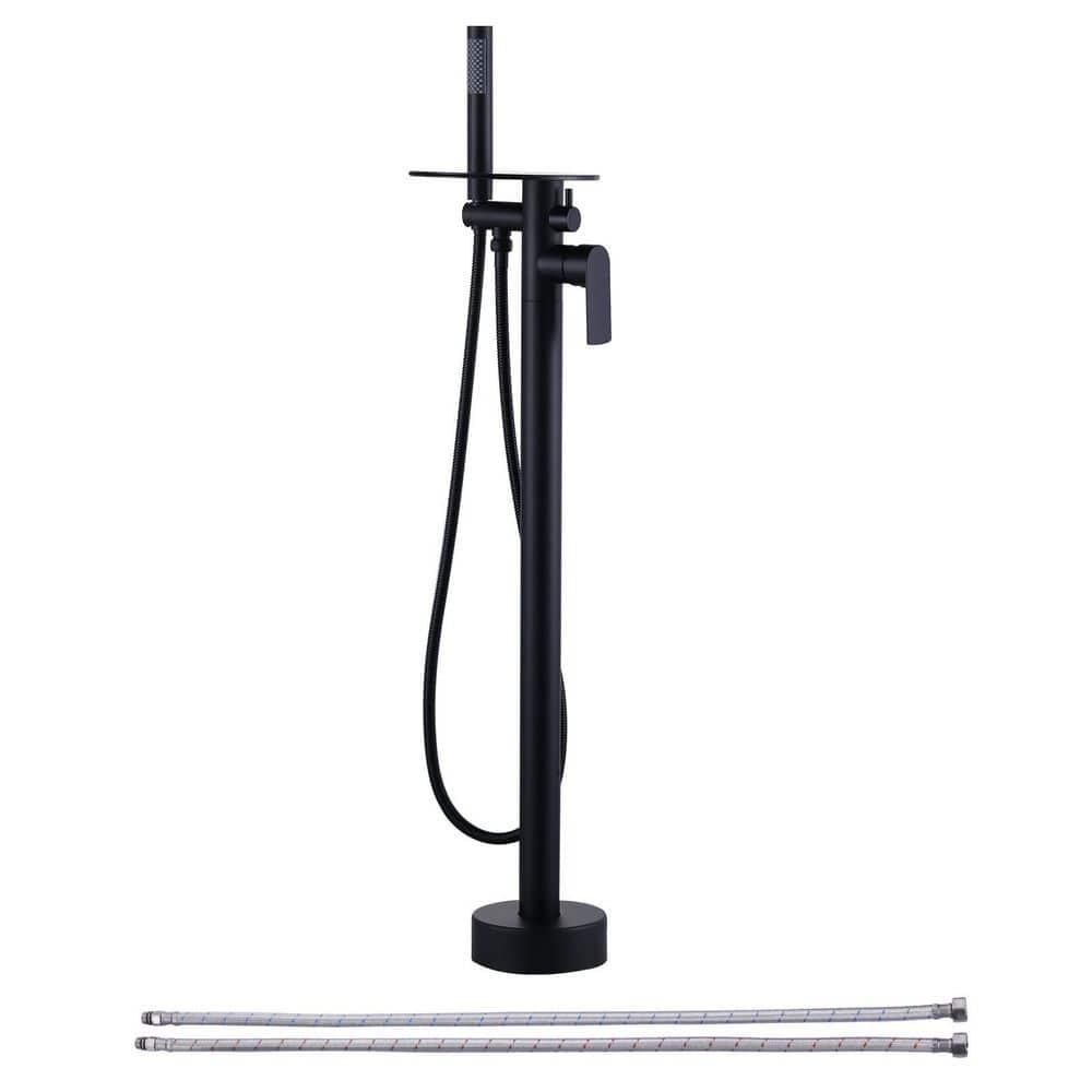 ARCORA Modern Single Handle Freestanding Tub Faucet, Floor Mount Tub Filler With Hand Shower AR9203600B