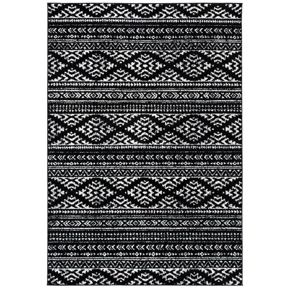 Tulum TUL272 Power Loomed Area Rug - Black/Ivory - 5'3"x7'6" - Safavieh.