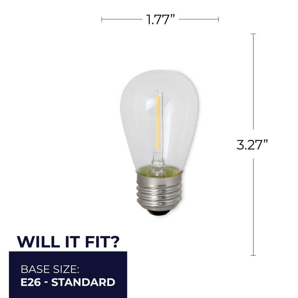 Bulbrite 862154 Pack Of (6) 0.7 Watt S14 Medium (E26) Led Bulbs - Clear