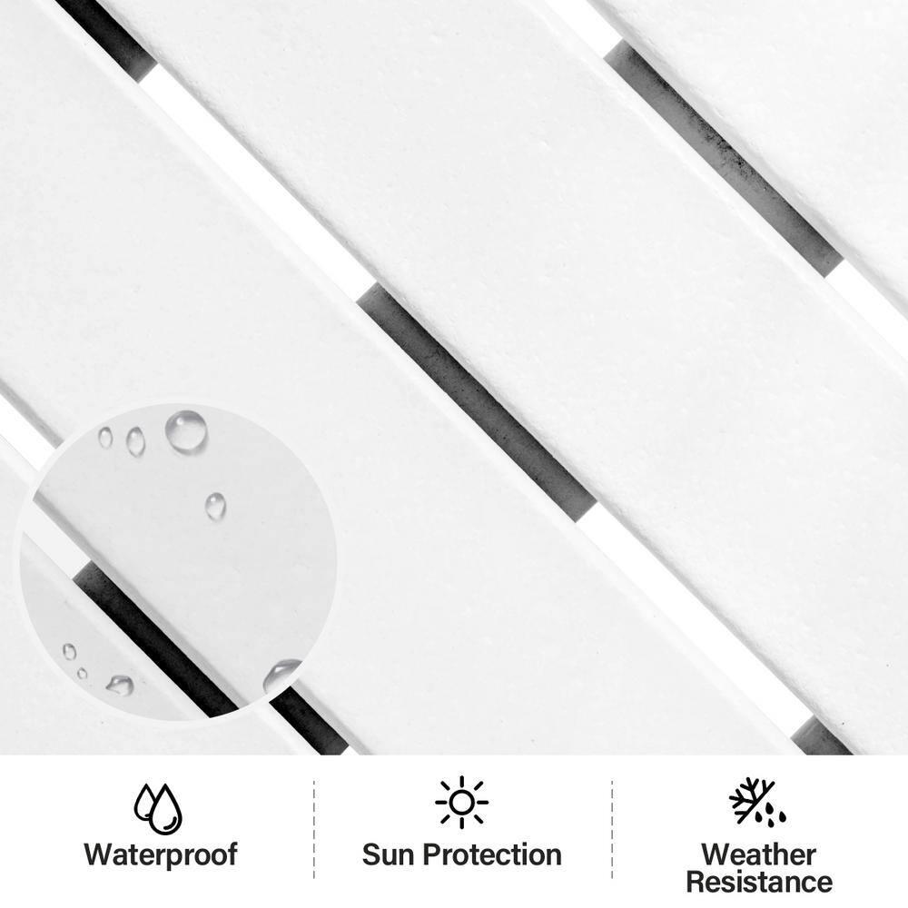 White Round Plastic Outdoor Adirondack Side Table