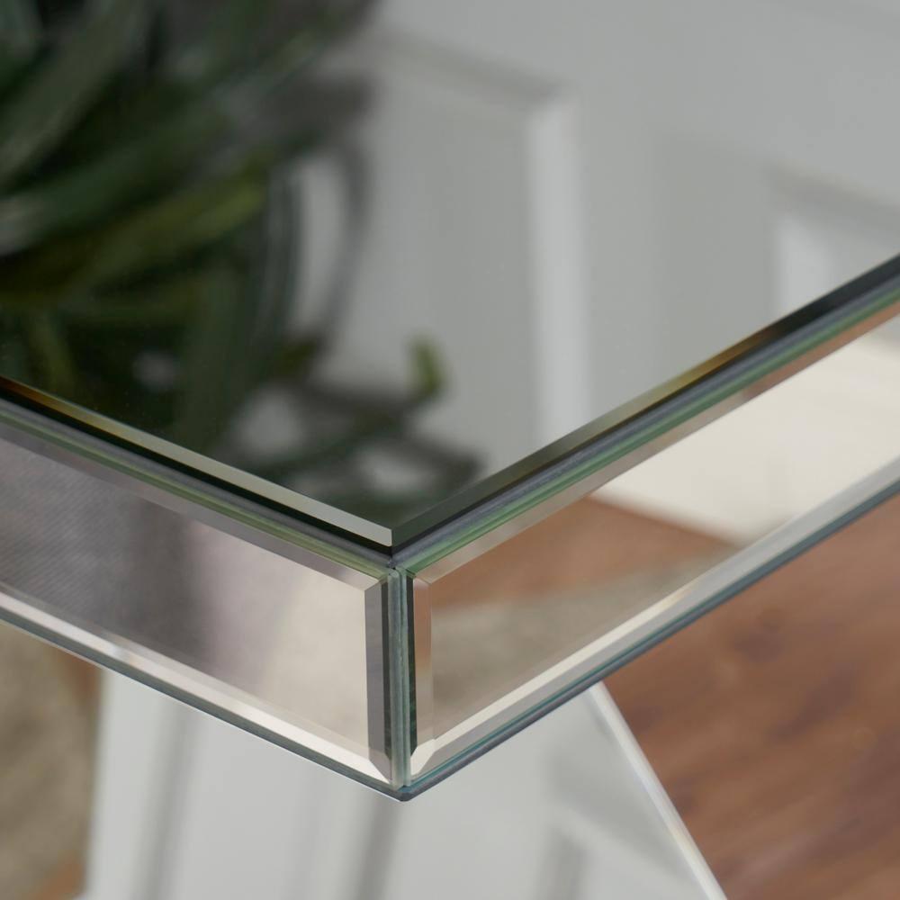 Noble House Zeke Z Shaped Mirror Side Table, Mirror