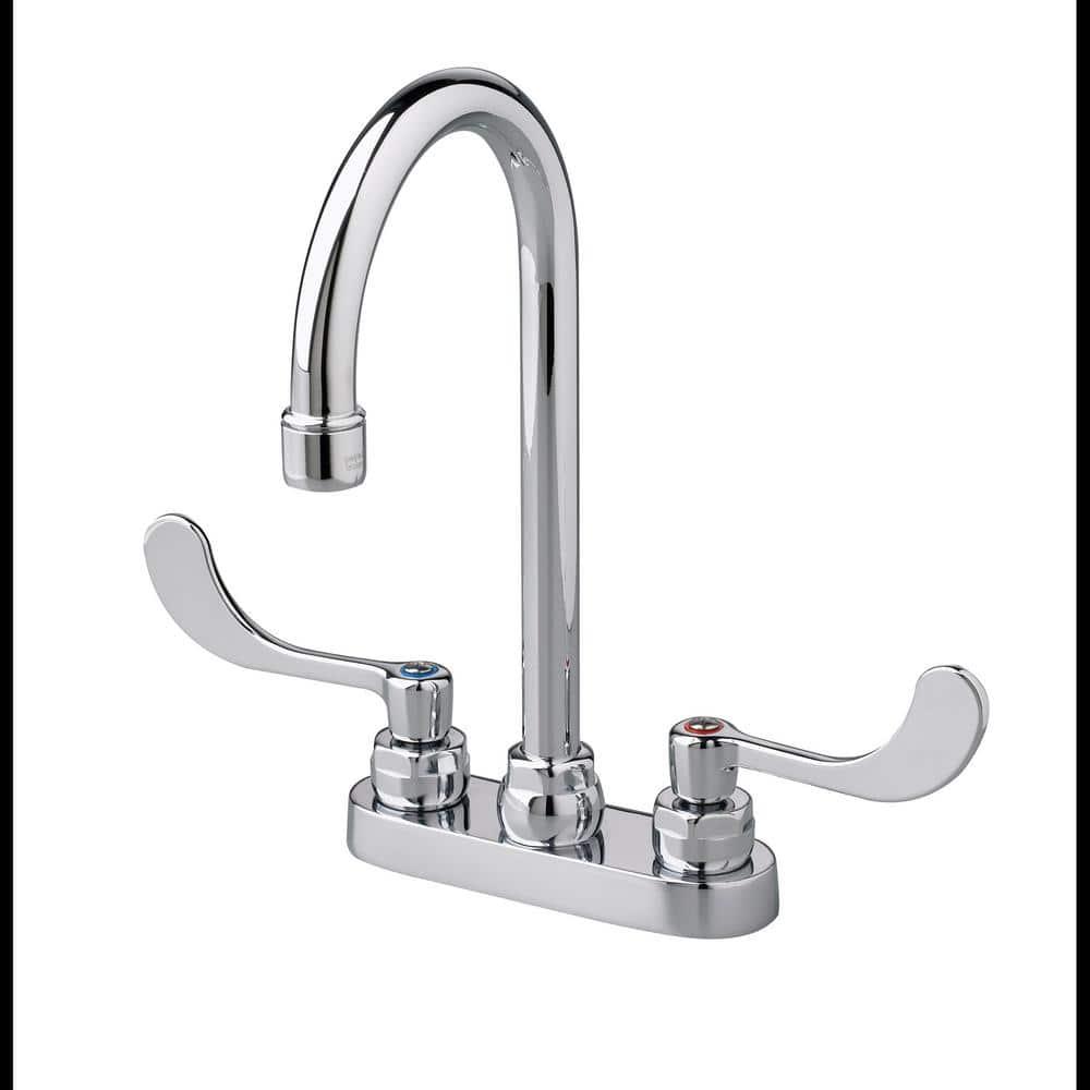 American Standard Monterrey 4 in. Centerset 2-Handle 0.5 GPM Gooseneck Faucet with Vandal-Resistant Wrist Blade Handles in Polished Chrome