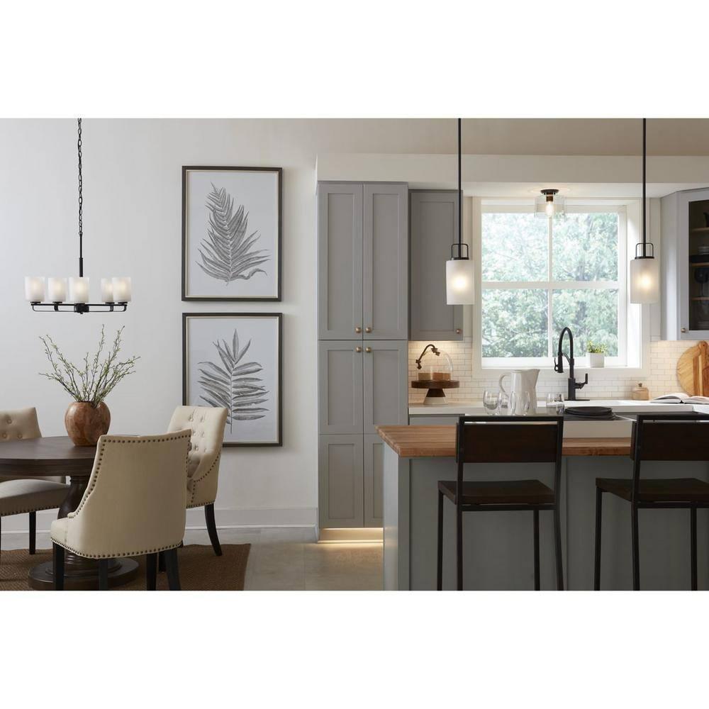 Progress Lighting, Adley Collection, 1-Light Flush Mount, Matte Black, Clear Glass Shade