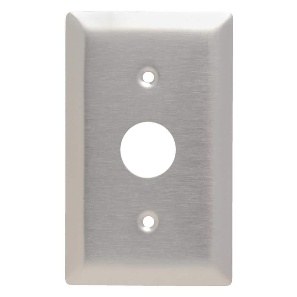 Brushed Stainless Steel 1-Gang Locking Switch Wall Plate