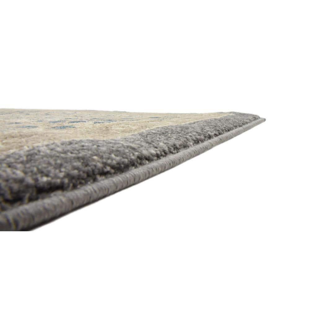 Unique Loom 7' 1 x 10' 0 Gray Salzburg Gneis Area Rug