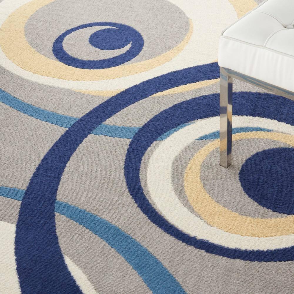 Nourison Grafix 5'3" x 7'3" (5' x 7') Grey Area Rug Retro Contemporary Geometric by Nourison