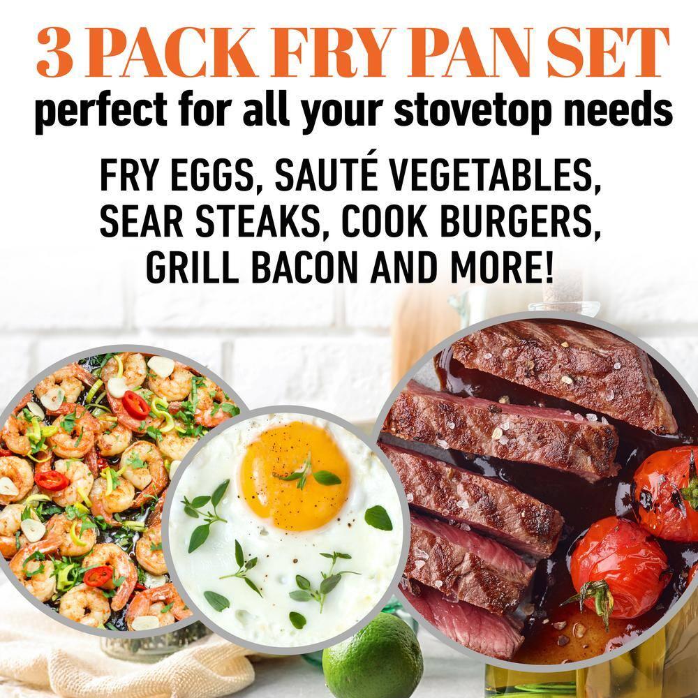 Gotham Steel Gotham Steel Copper 3 Piece Nonstick Fry Pan Set - 8'',10'', And 12''
