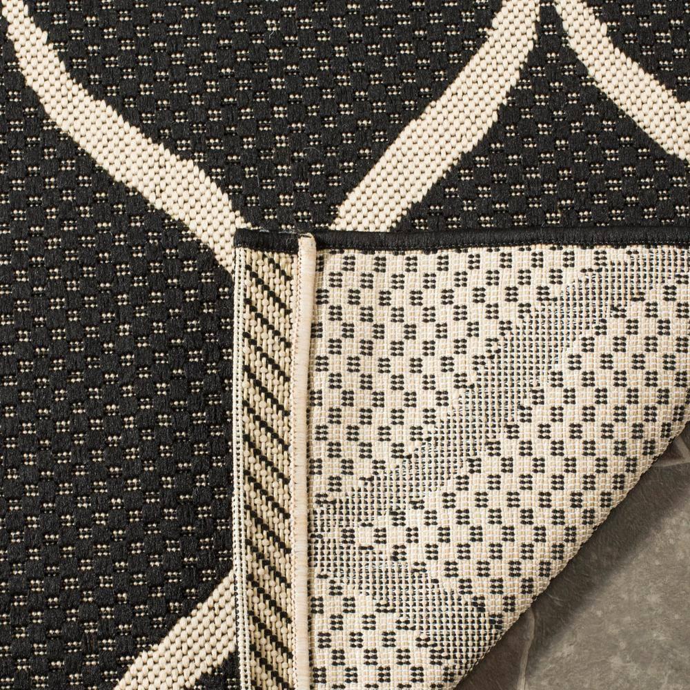 Courtyard CY6654 Power Loomed Indoor and Outdoor Area Rug - Black/Beige - 6'7"x6'7" - Safavieh