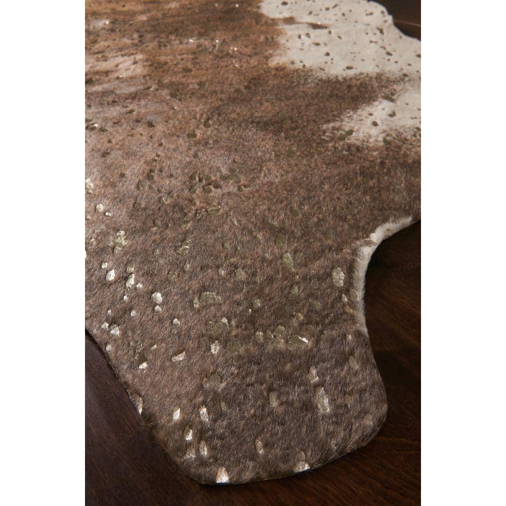 Loloi II Bryce Faux Cowhide Walnut / Champagne Area Rug