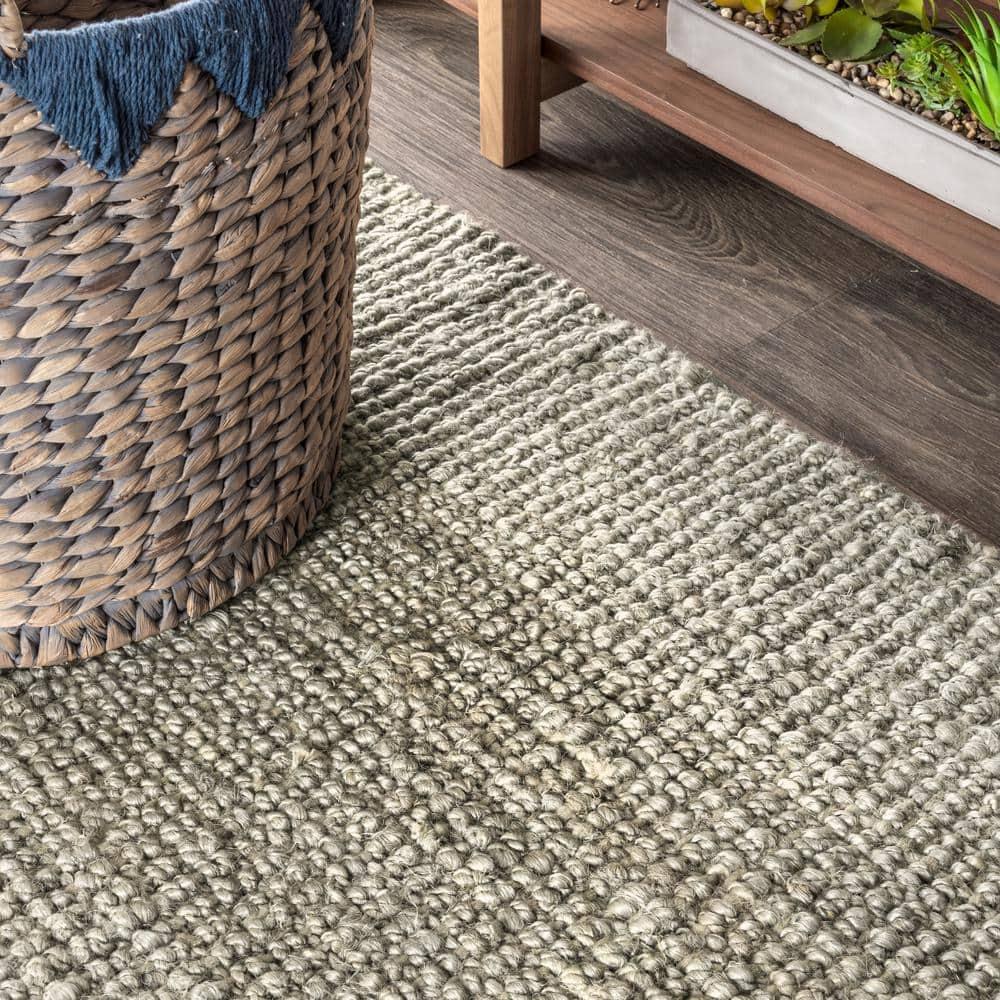 5'x8' Pata Hand Woven Chunky Jute Area Rug, Gray - JONATHAN Y