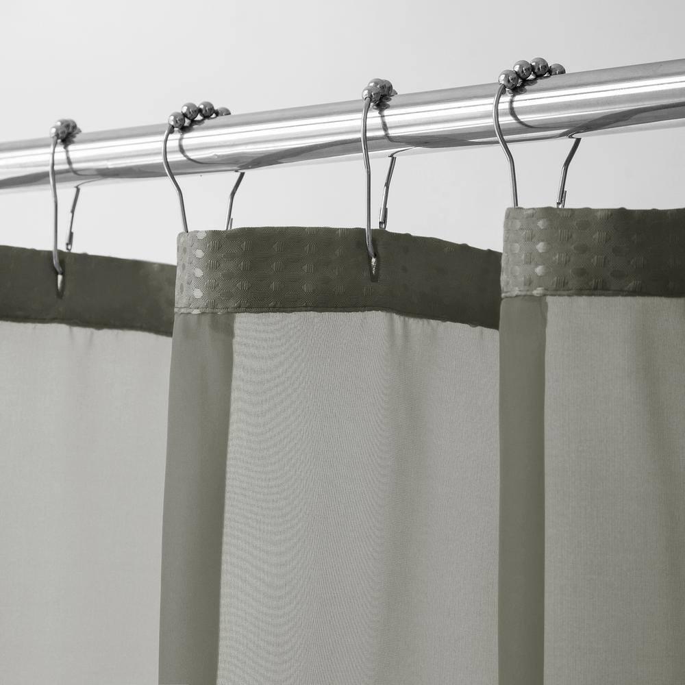 Dainty Home Complete Shower Curtain With Detachable Liner - Grey