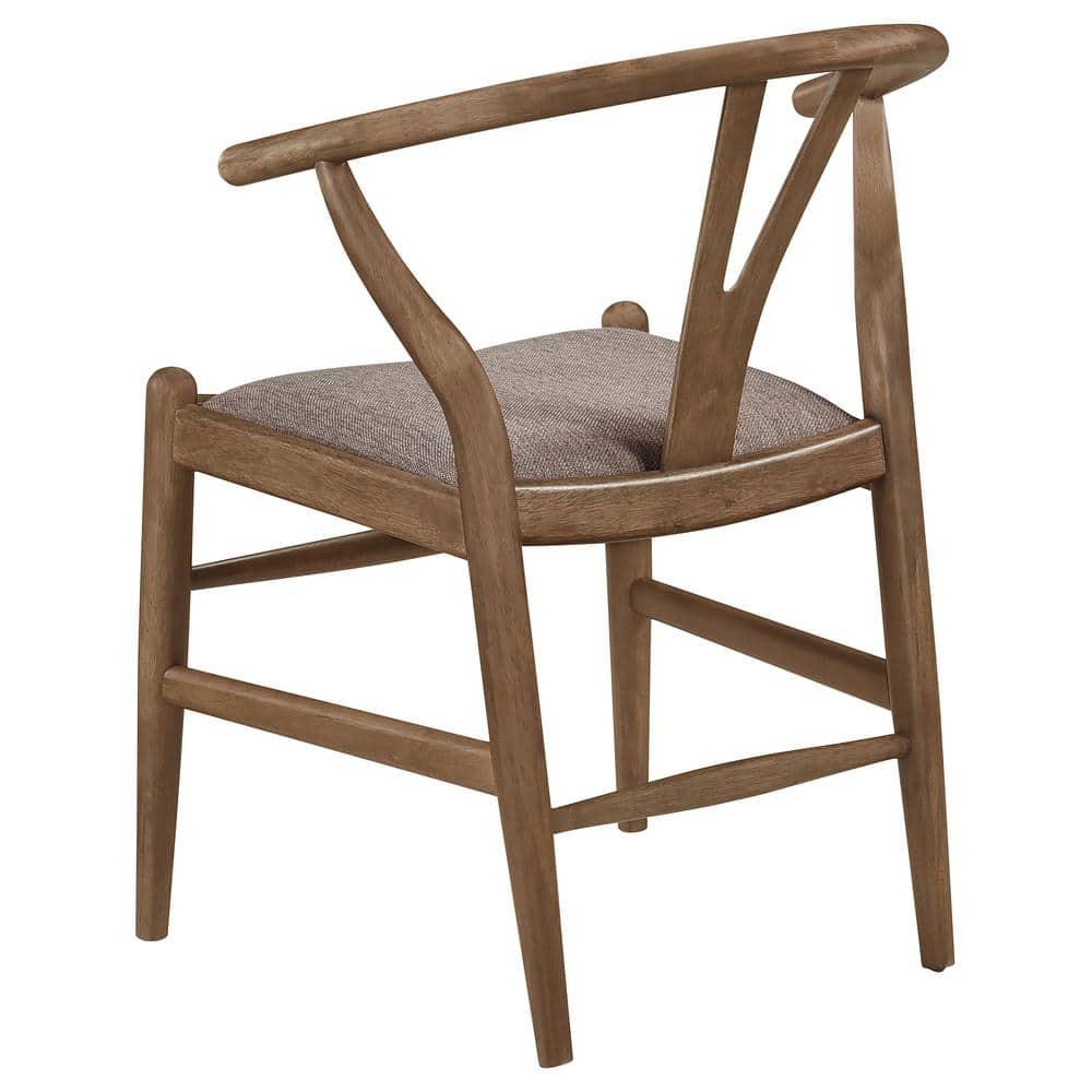 Dinah Danish Y-Shaped Back Dining Side Chair Walnut And Brown (Set Of 2)