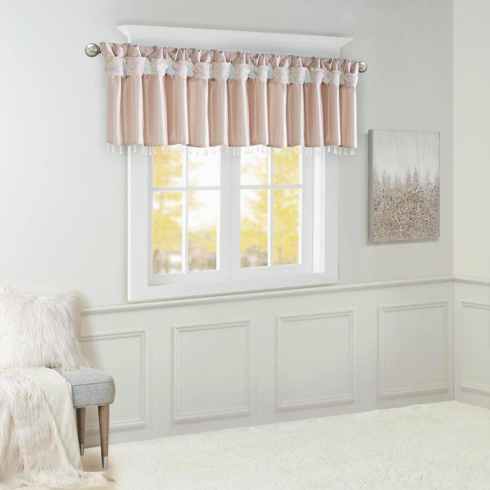 Madison Park Emilia Lightweight Faux Silk Single Valance with Beads