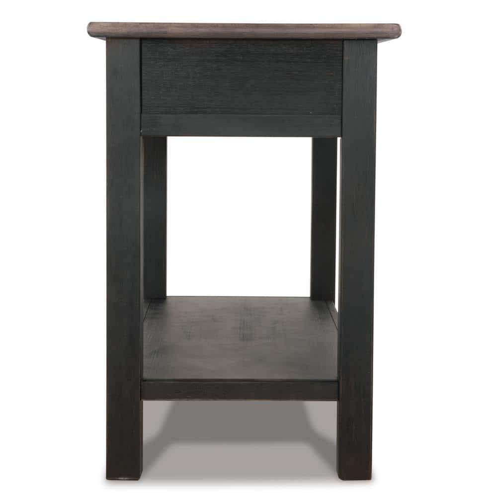 Tyler Creek Sofa/Console Table Grayish Brown/Black - Signature Design by Ashley: Mid-Century Modern with Open Shelf, Storage Drawer