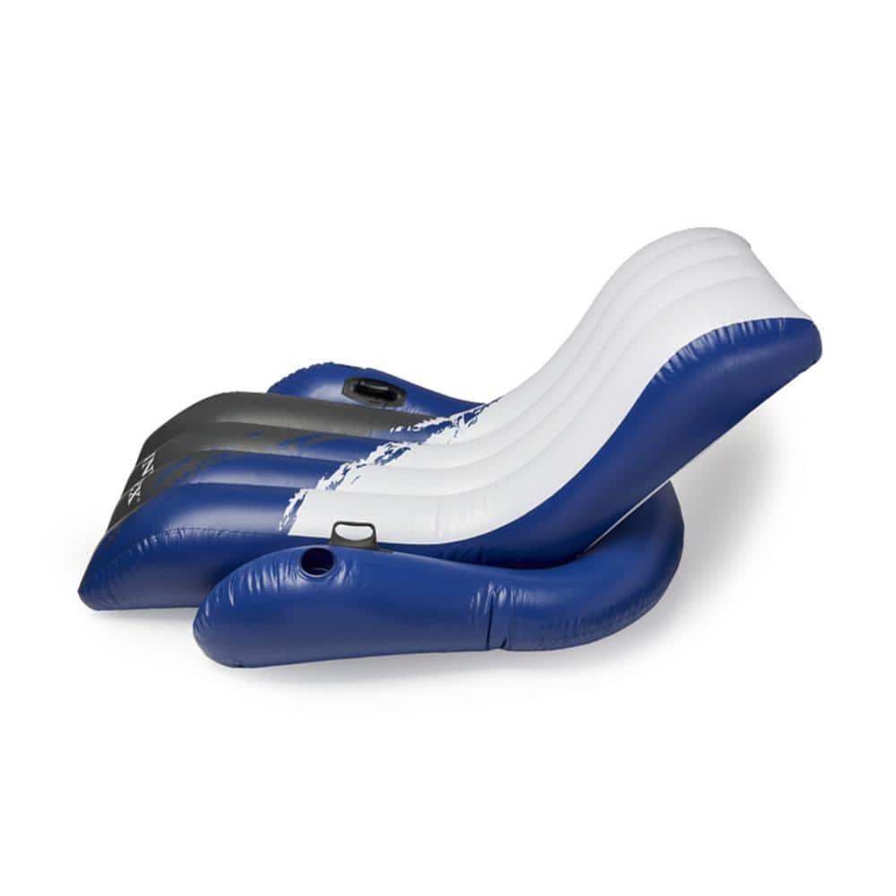 Intex Inflatable Floating Pool Recliner Chair with Cup Holders Large Outdoor