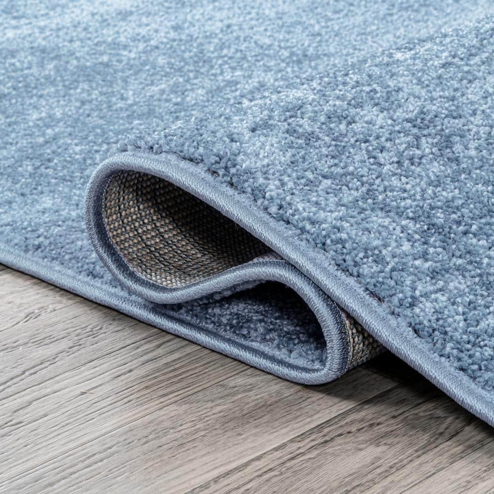10' X 14' Rectangle Haze Solid Low-Pile Area Rug , Classic Blue - JONATHAN Y
