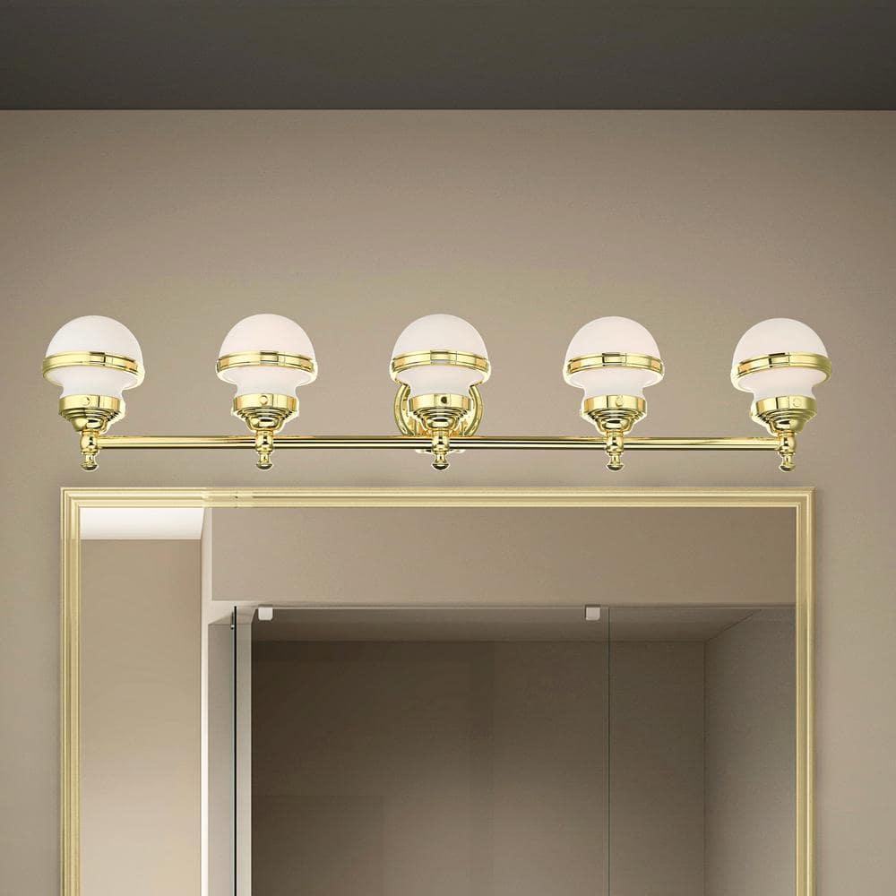 Livex Lighting Oldwick 5 - Light Vanity in  Polished Brass
