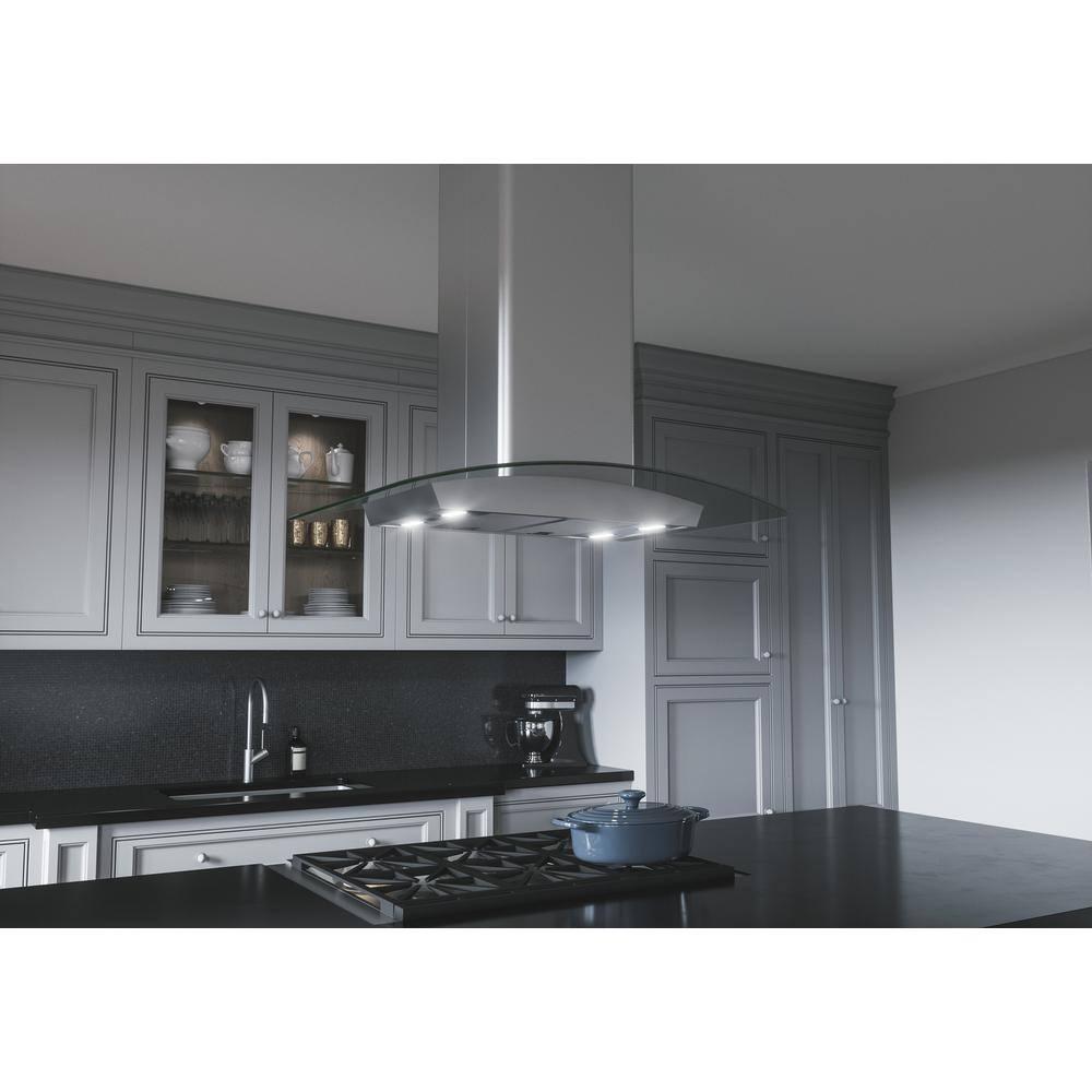 Zephyr Milano 36" 700 CFM Convertible Island Range Hood with LED Lighting