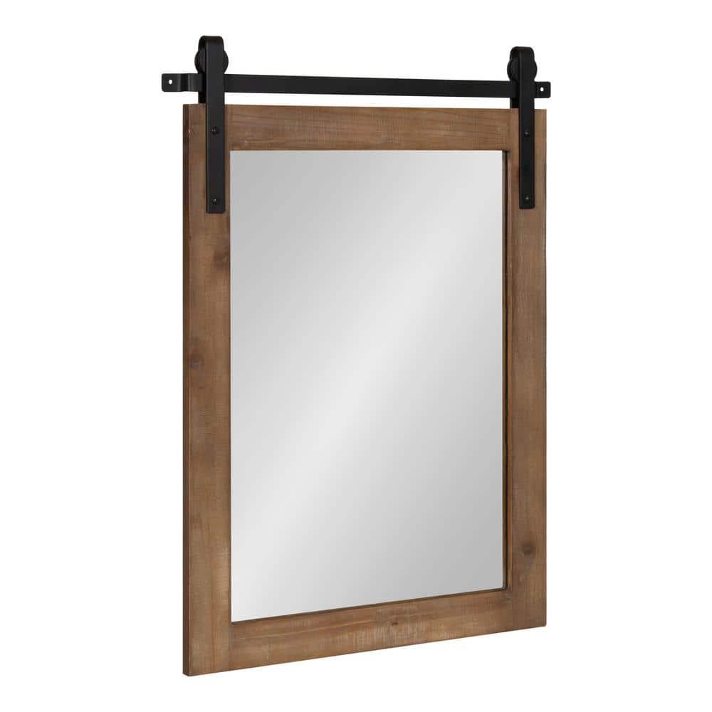 18" x 26" Cates Rectangle Wall Mirror Rustic Brown - Kate & Laurel All Things Decor: Farmhouse Vanity Decor