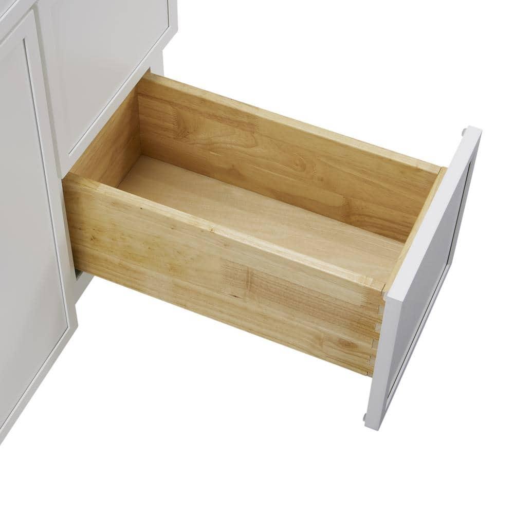 36" W Birch Plywood Freestanding Single Base 2 Drawers Storage Cabinet with Soft Close Door