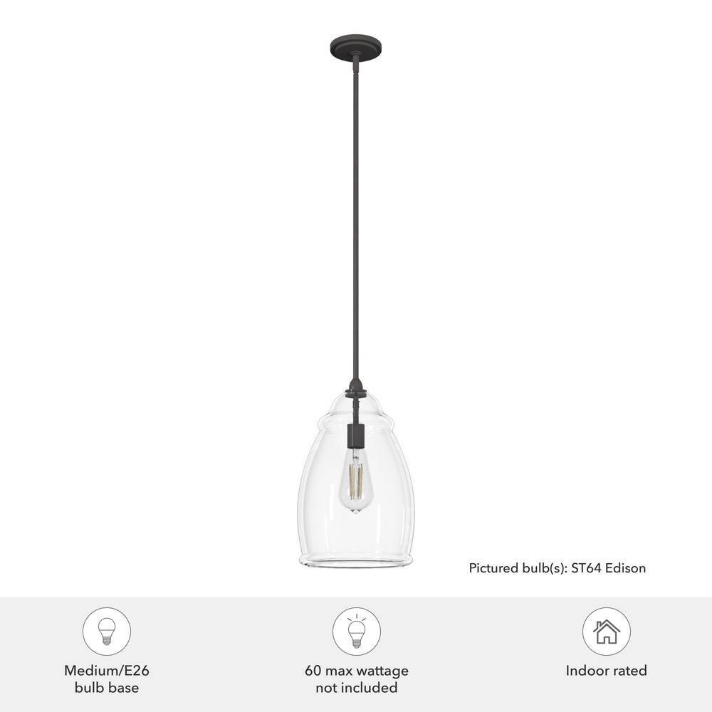 Dunshire 1 Light Noble Bronze Pendant with Glass