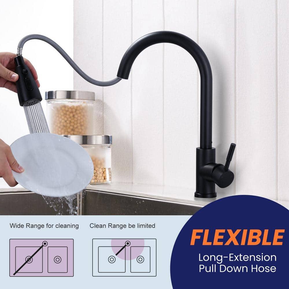 ARCORA ARCORA Stainless Steel  Single Handle Pull-Down Sprayer Kitchen Faucet Set with Touchless Sensor AR7100301B-DC