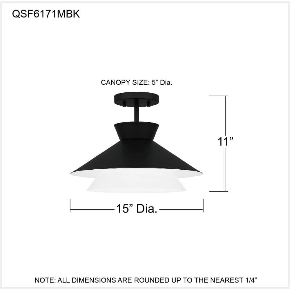 Quoizel Lighting 1 - Light Semi-Flush Mount in  Matte Black