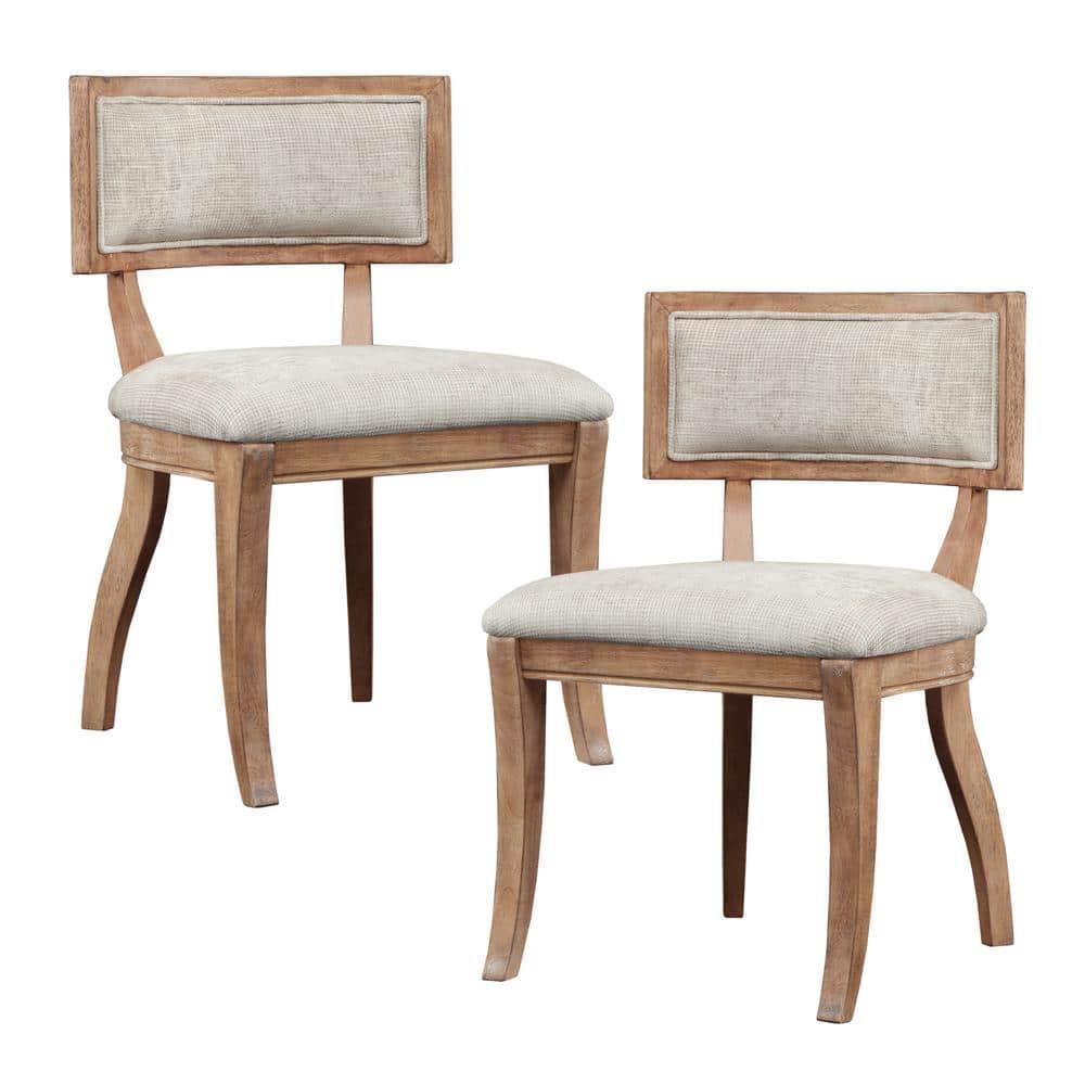 Madison Park Signature Marie Upholstered Split-Back Dining Chairs with Curved Wood Frame (Set of 2) (Set of 2)
