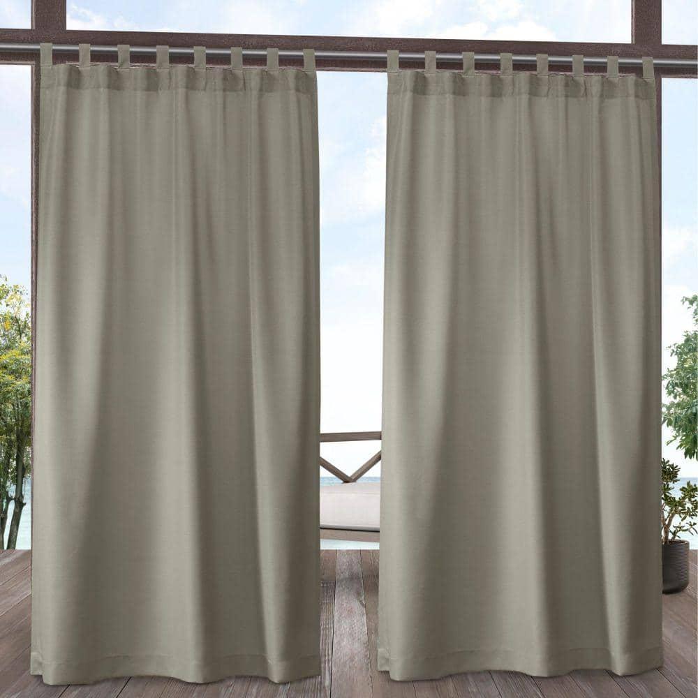 Set of 2 (120"x54") Cabana Easy Closure Grommet Top Light Filtering Window Curtain Panels Taupe Brown - Exclusive Home: Indoor/Outdoor Use