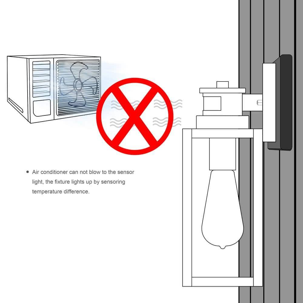 C Cattleya 2-Pack Matte Black Motion Sensor and Dusk to Dawn Outdoor Wall Lantern
