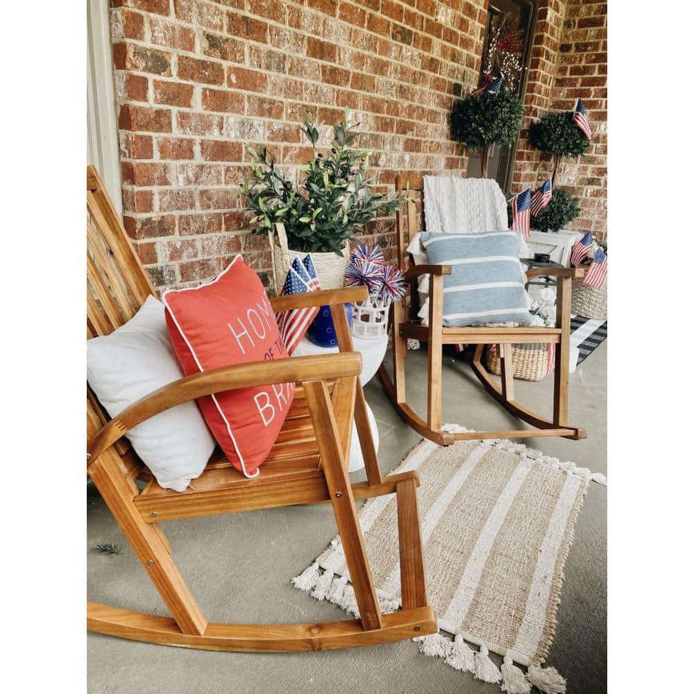 Clayton Rocking Chair Indoor/Outdoor - PAT7003 - Teak - Safavieh