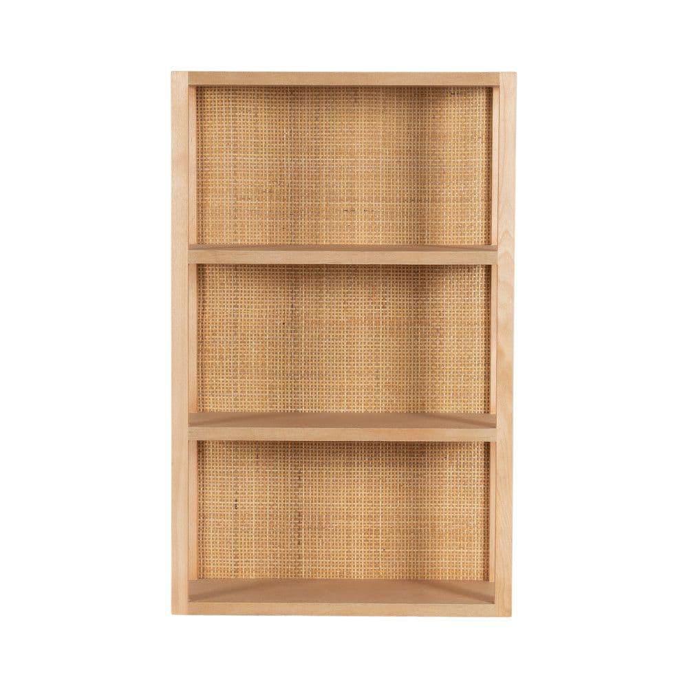 Kate & Laurel All Things Decor 30" Ori Rattan/Wood Wall Shelf Natural
