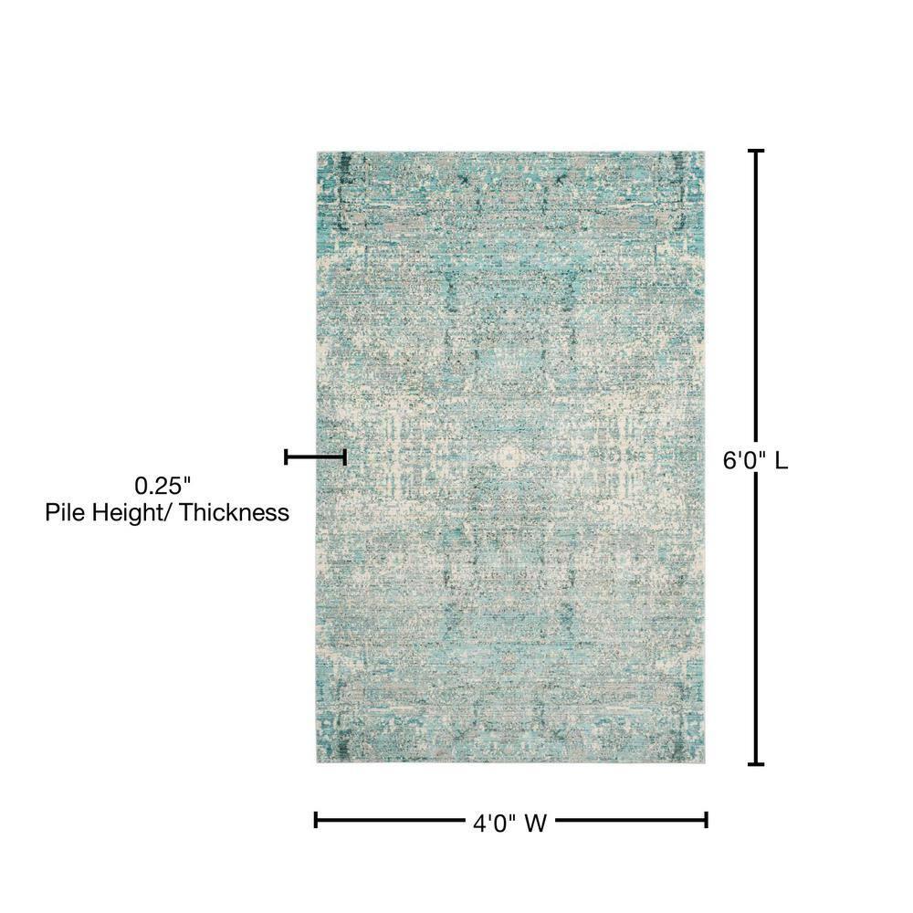 Mystique MYS971 Power Loomed Area Rug Teal / Multi 4' X 6' - Safavieh.