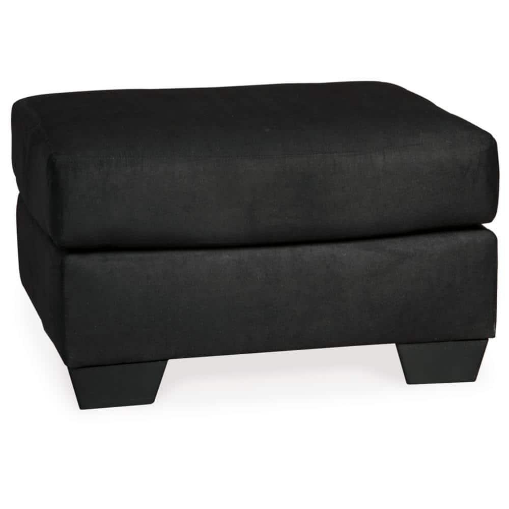 Signature Design by Ashley Contemporary Darcy Ottoman Microfiber Black