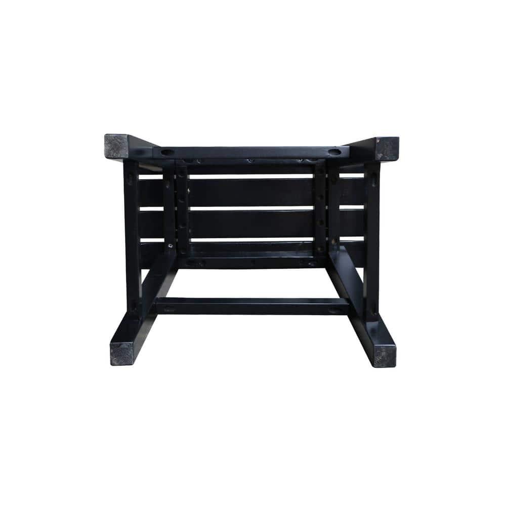 18" Slat Seat Counter Height Barstool Black - International Concepts: Rubberwood, Backless