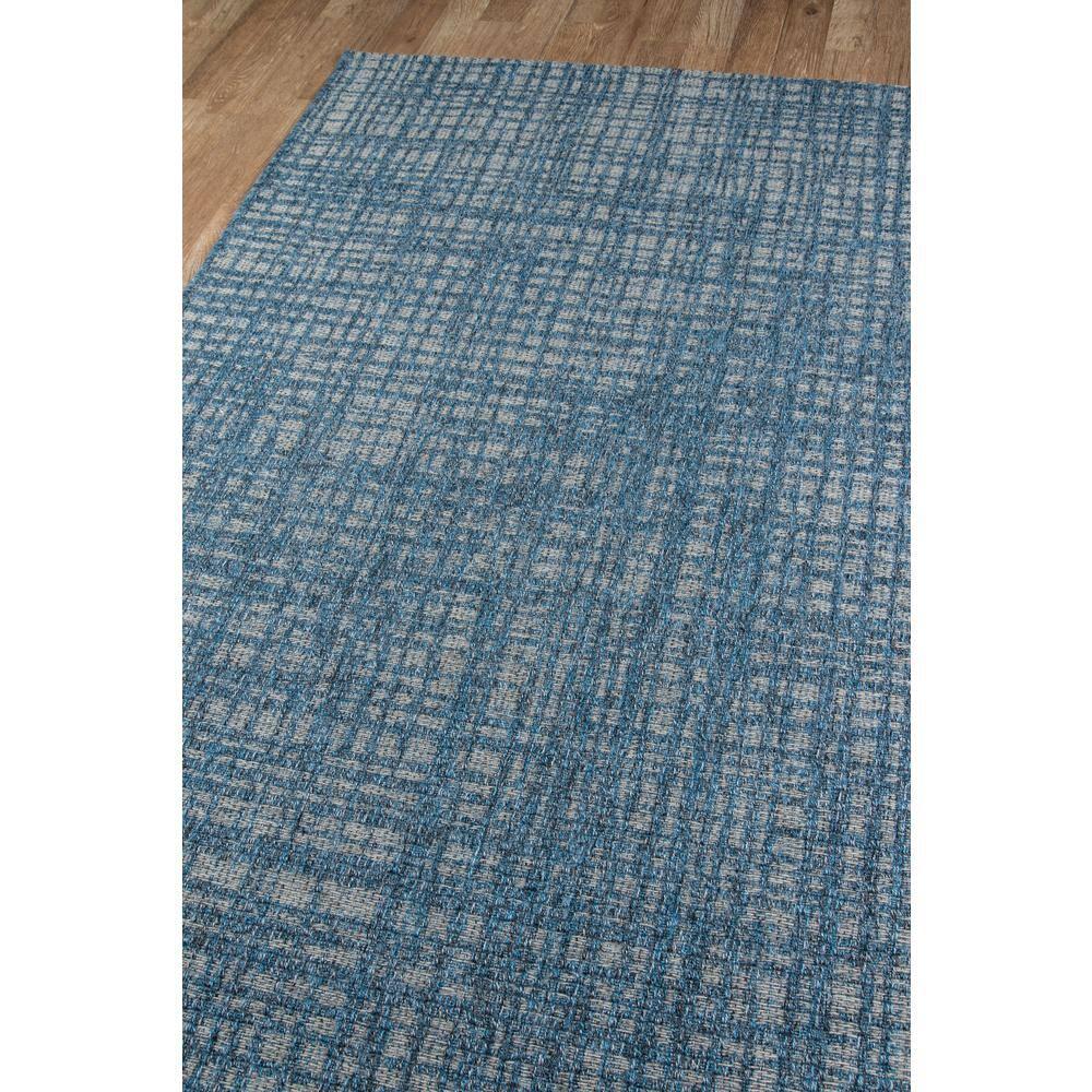 Momeni Como Indoor/Outdoor Gael Blue 2'7" X 7'6" Runner: Geometric Low Pile Area Rug, Contemporary Machine Made Carpet