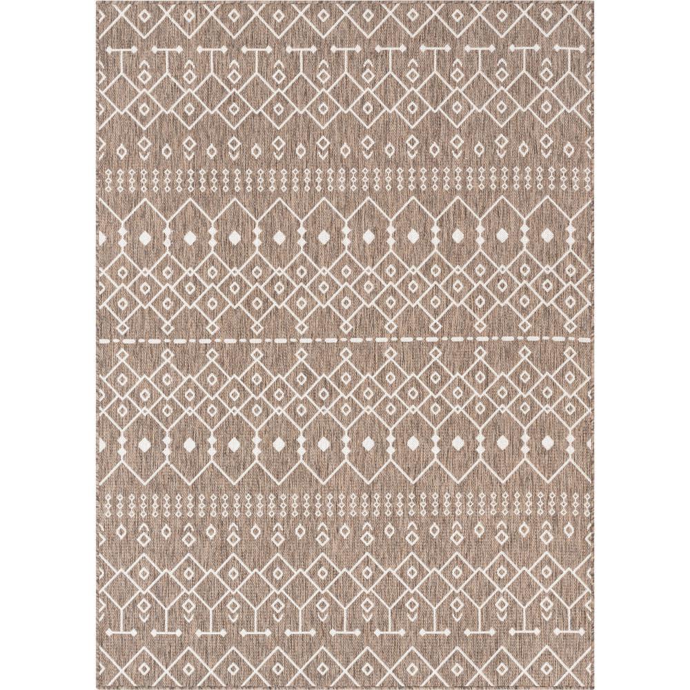 Marshanna Nord Trellis Brown/Taupe Indoor/Outdoor Flat-Weave Area Rug
